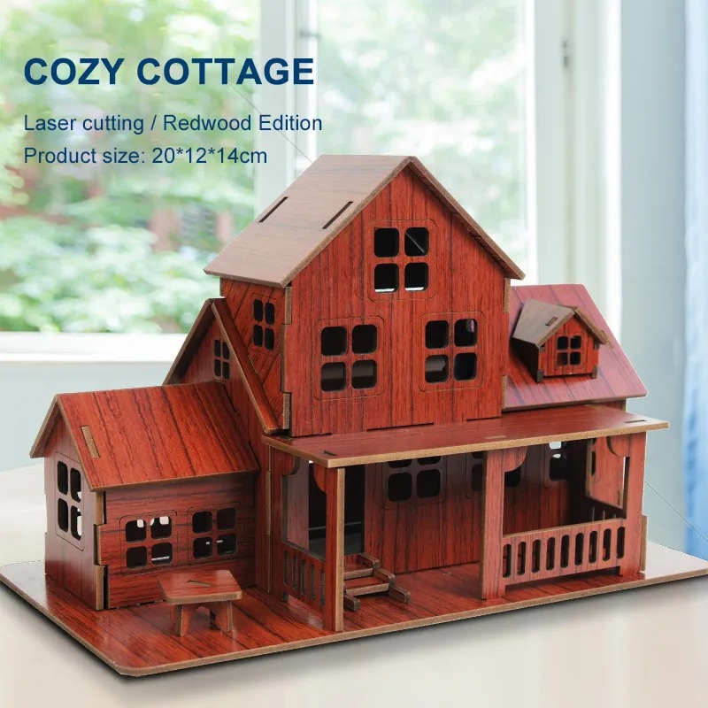 Jigsaw Puzzle Adult - 3D деревянный конструктор-головоломка GamesCozy Cottage: Механический